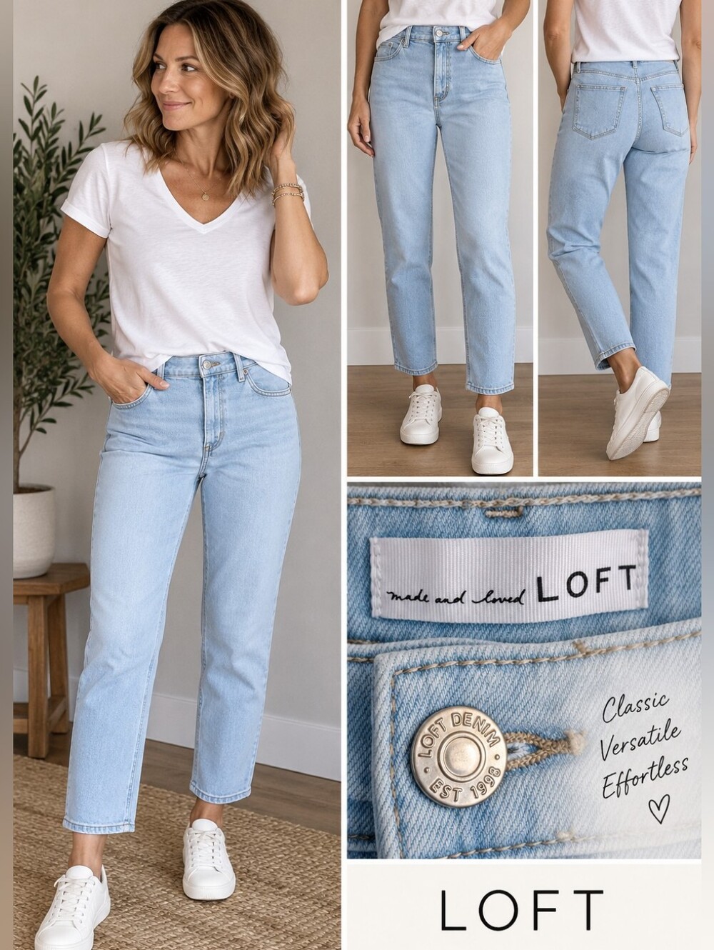 LOFT The Girlfriend Light Wash Cropped Jeans Women’s Size 3l/12